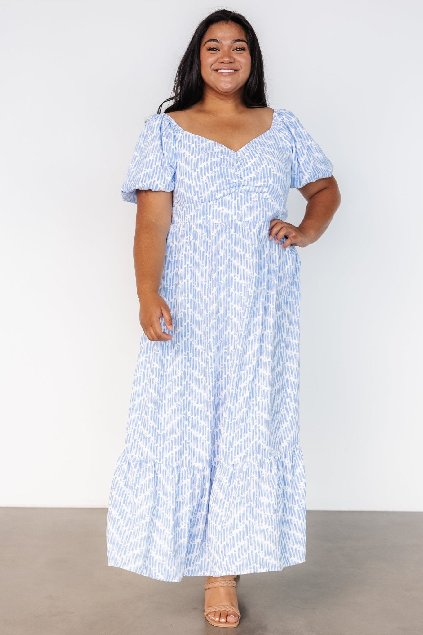 Durban Maxi Dress | Dusty Blue Print - Baltic Born