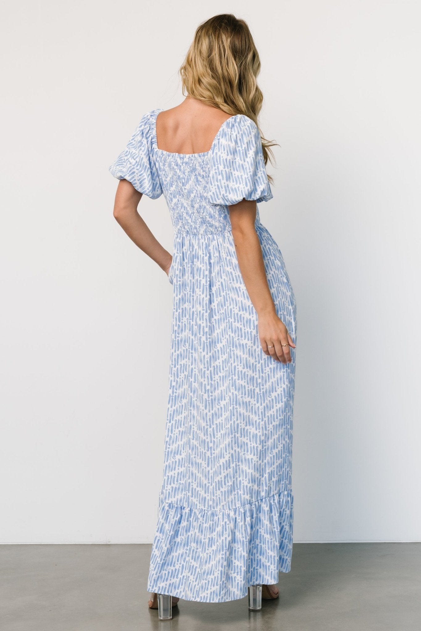 Durban Maxi Dress | Dusty Blue Print - Baltic Born