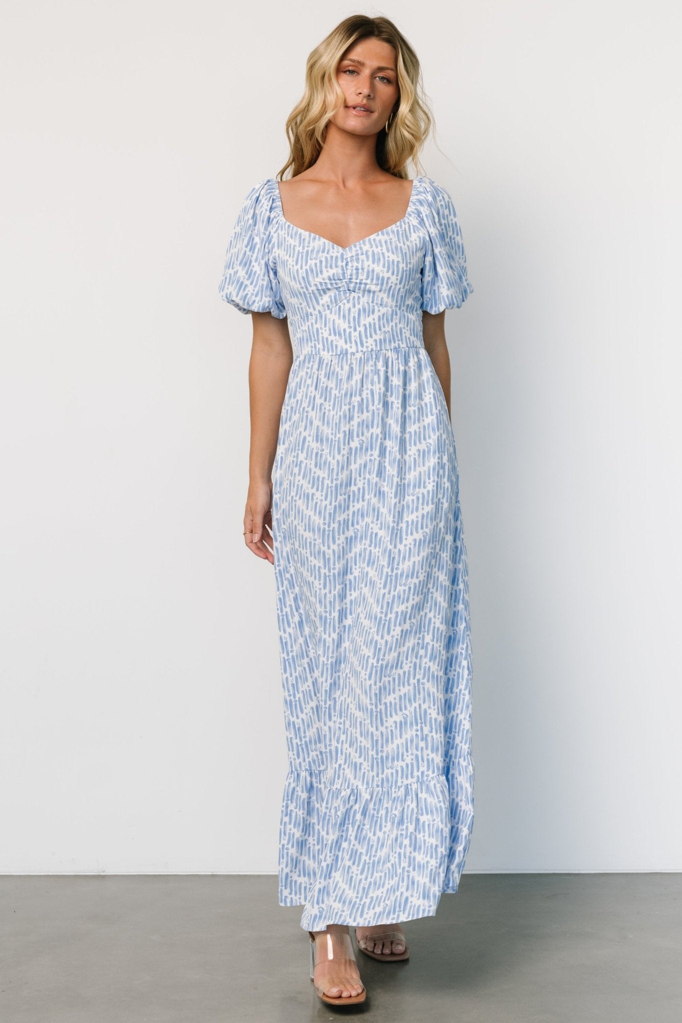 Durban Maxi Dress | Dusty Blue Print - Baltic Born