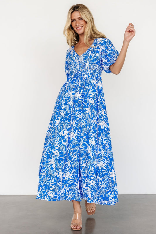 Elaine Maxi Dress | Blue + White - Baltic Born