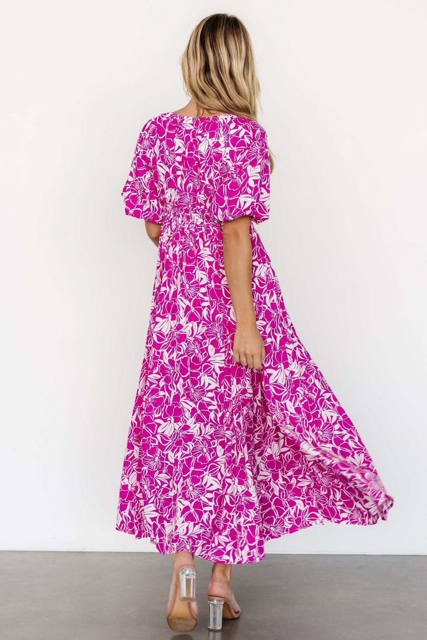 Elaine Maxi Dress | Magenta + White - Baltic Born