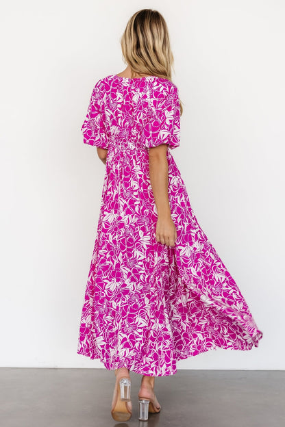 Elaine Maxi Dress | Magenta + White - Baltic Born