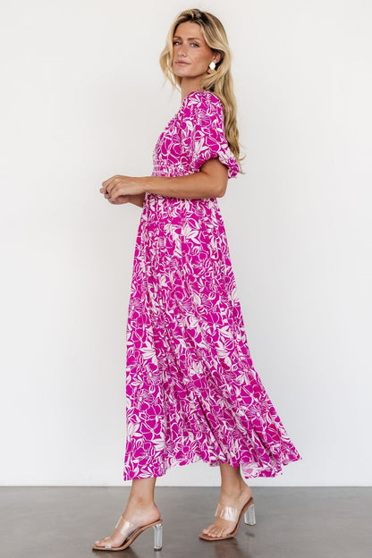 Elaine Maxi Dress | Magenta + White - Baltic Born