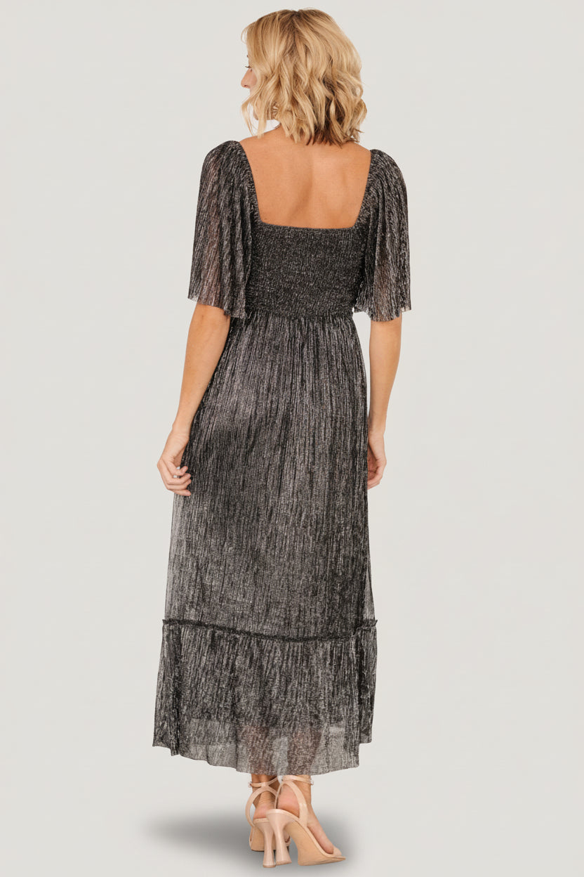 black dress with shimmer Baltic Born Womens Elea Shimmer Dress | Black