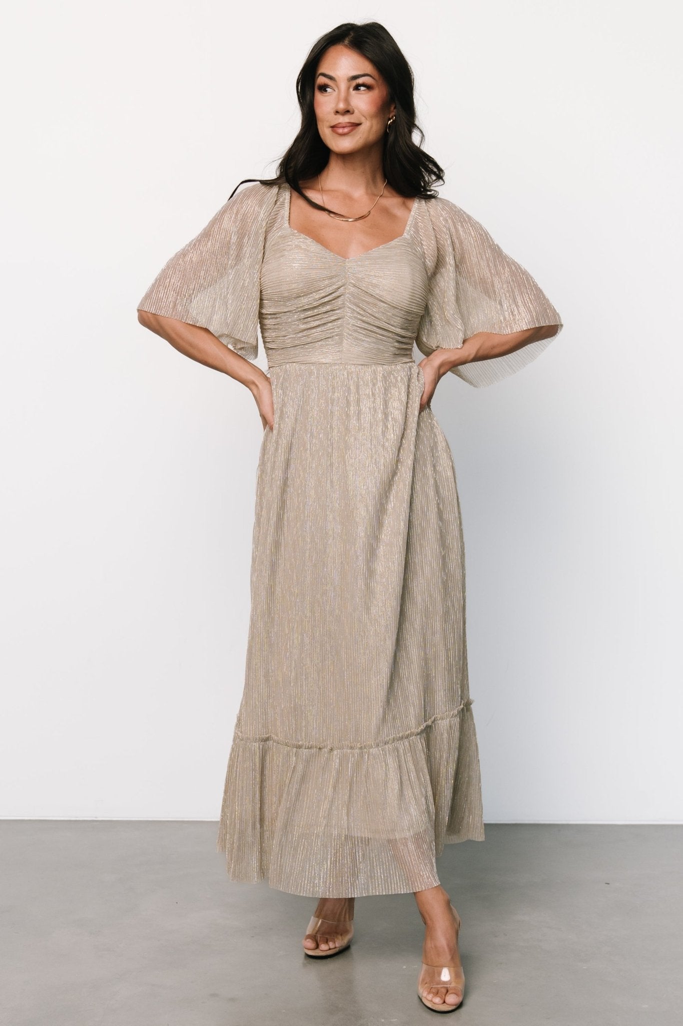 Elea Shimmer Dress | Champagne - Baltic Born