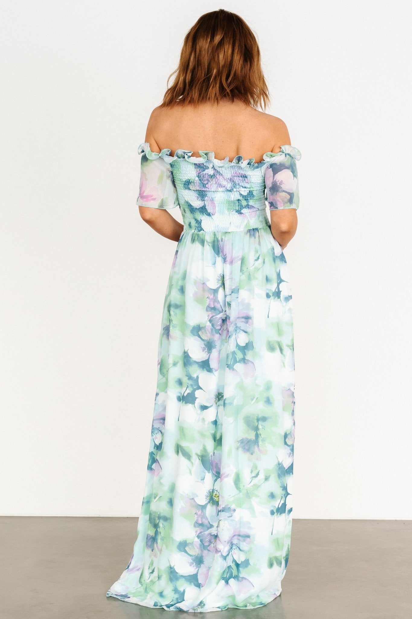 Elina Maxi Dress | Blue + Green Multi Floral - Baltic Born