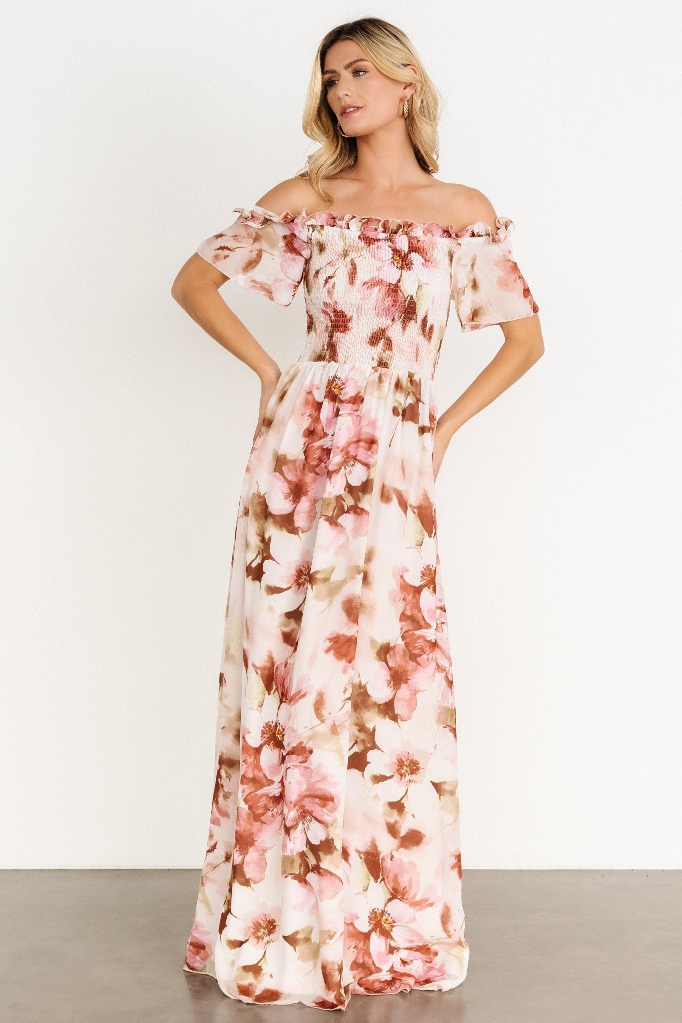 Elina Maxi Dress | Mauve Multi Floral - Baltic Born