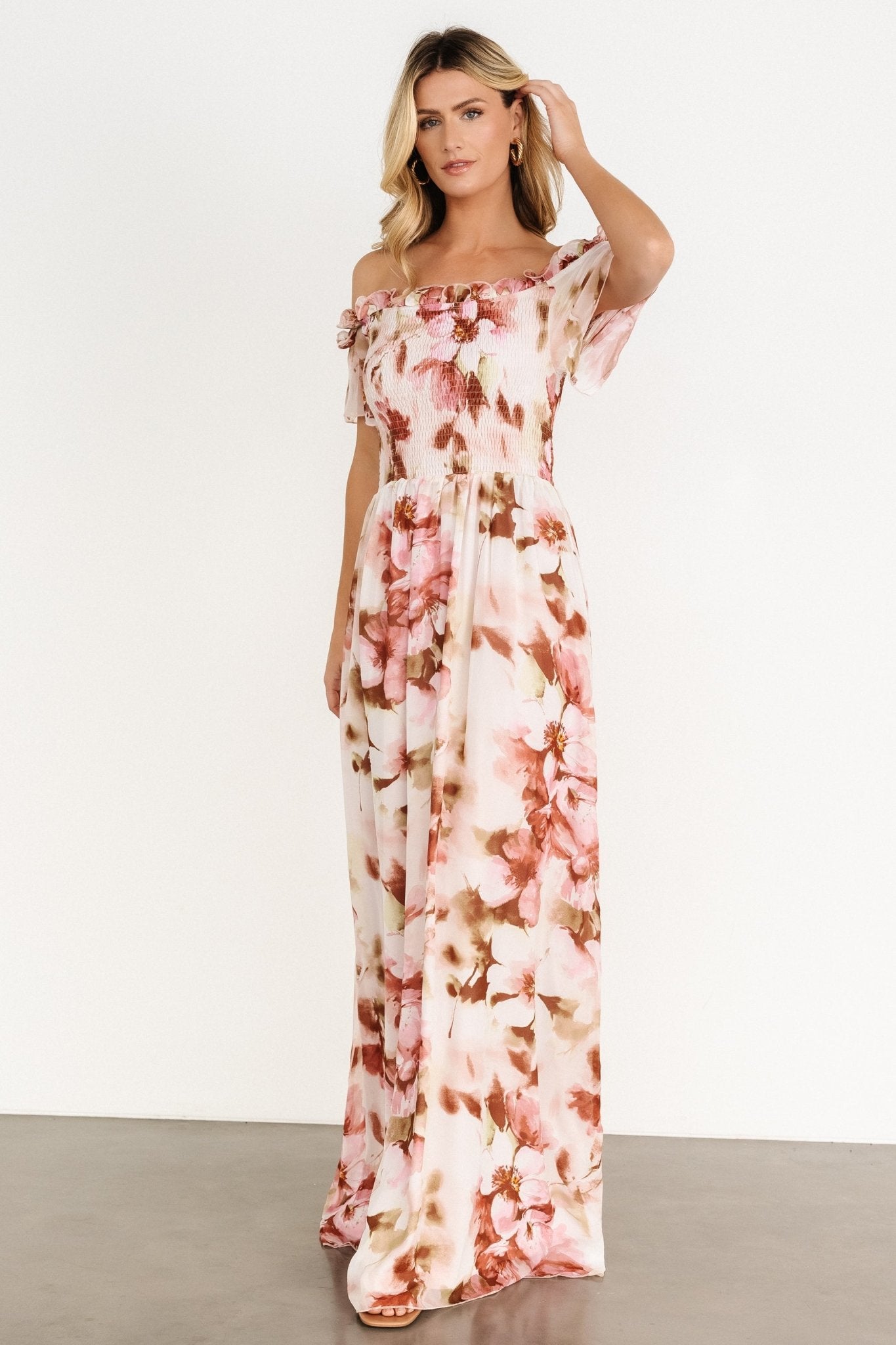 Elina Maxi Dress | Mauve Multi Floral - Baltic Born