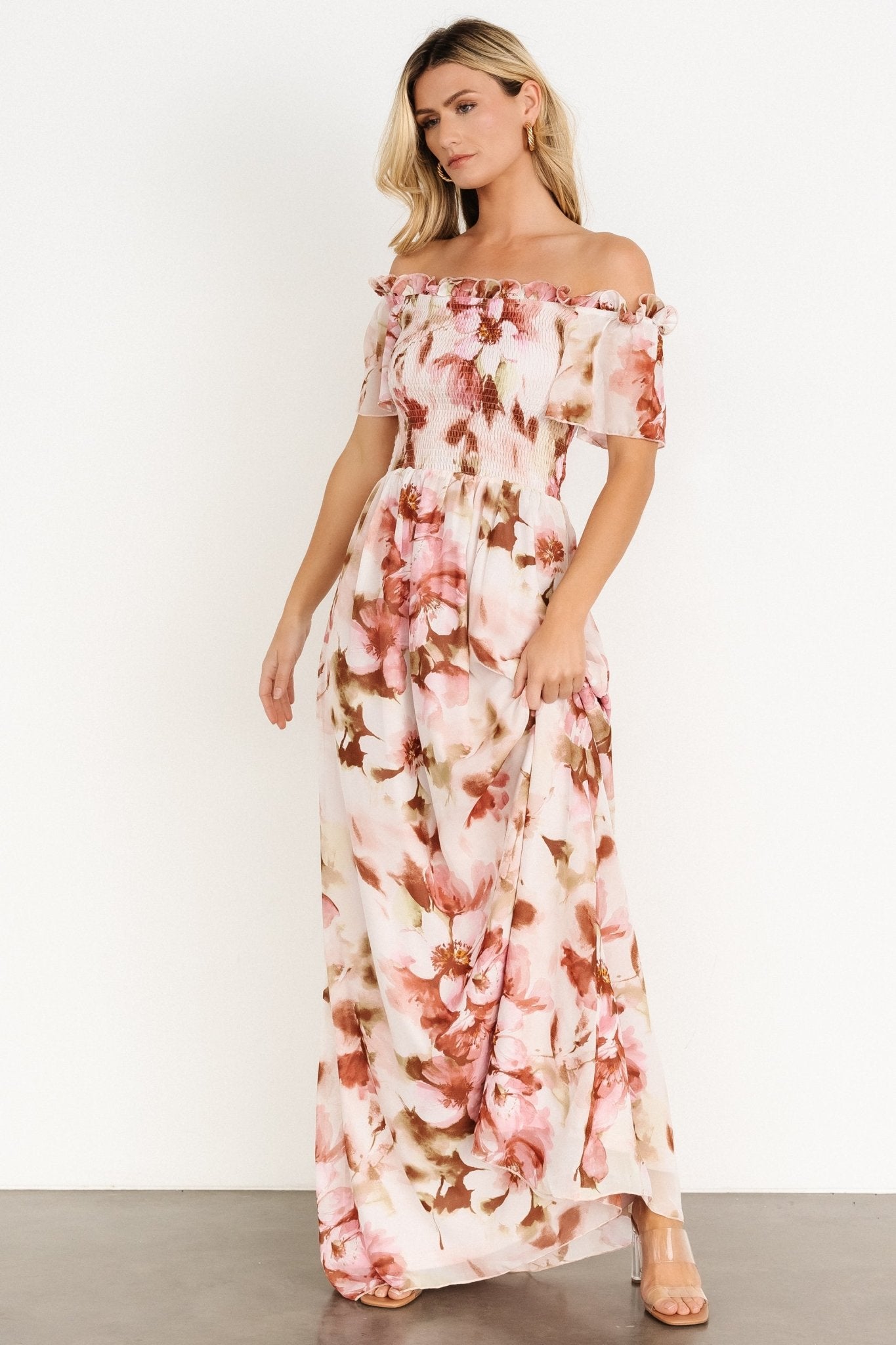 Elina Maxi Dress | Mauve Multi Floral - Baltic Born