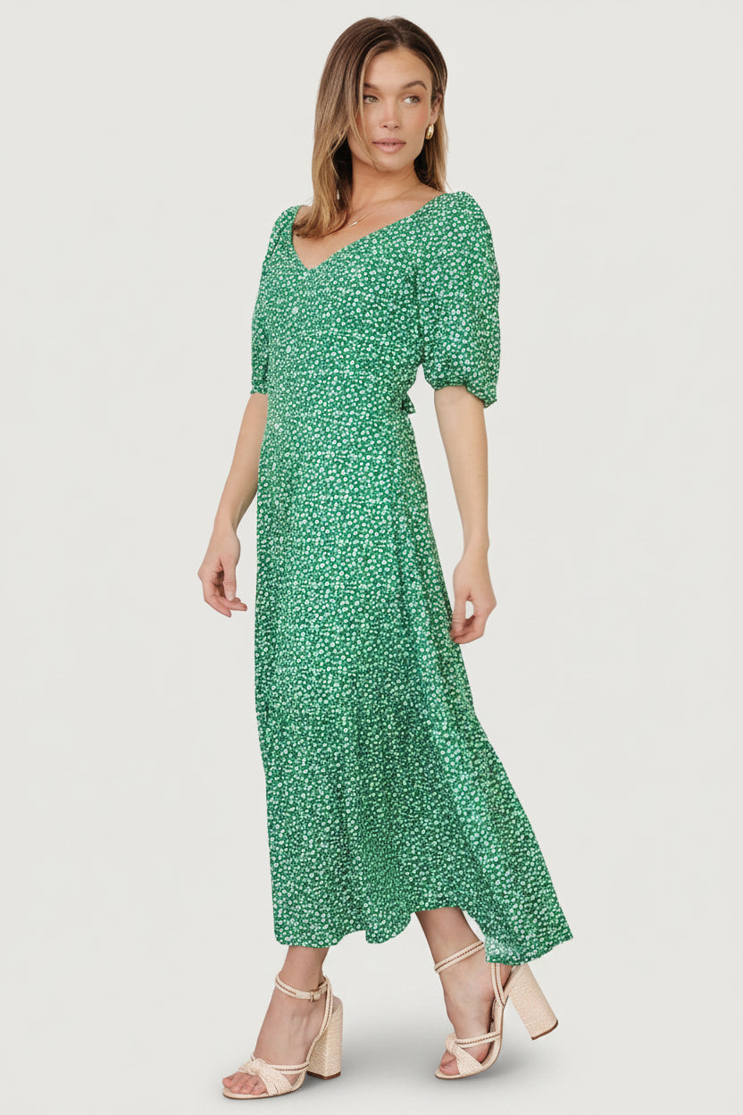 Baltic Born Womens Elisabeth Button Dress | Green Floral | Size: Large Baltic Born Womens Elisabeth Button Dress | Green Floral | Size: Large