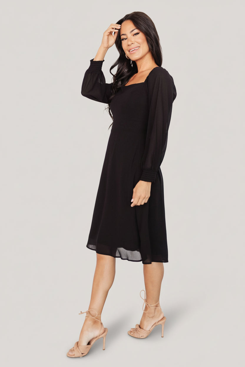 loose short black dress Mini Black Dress
