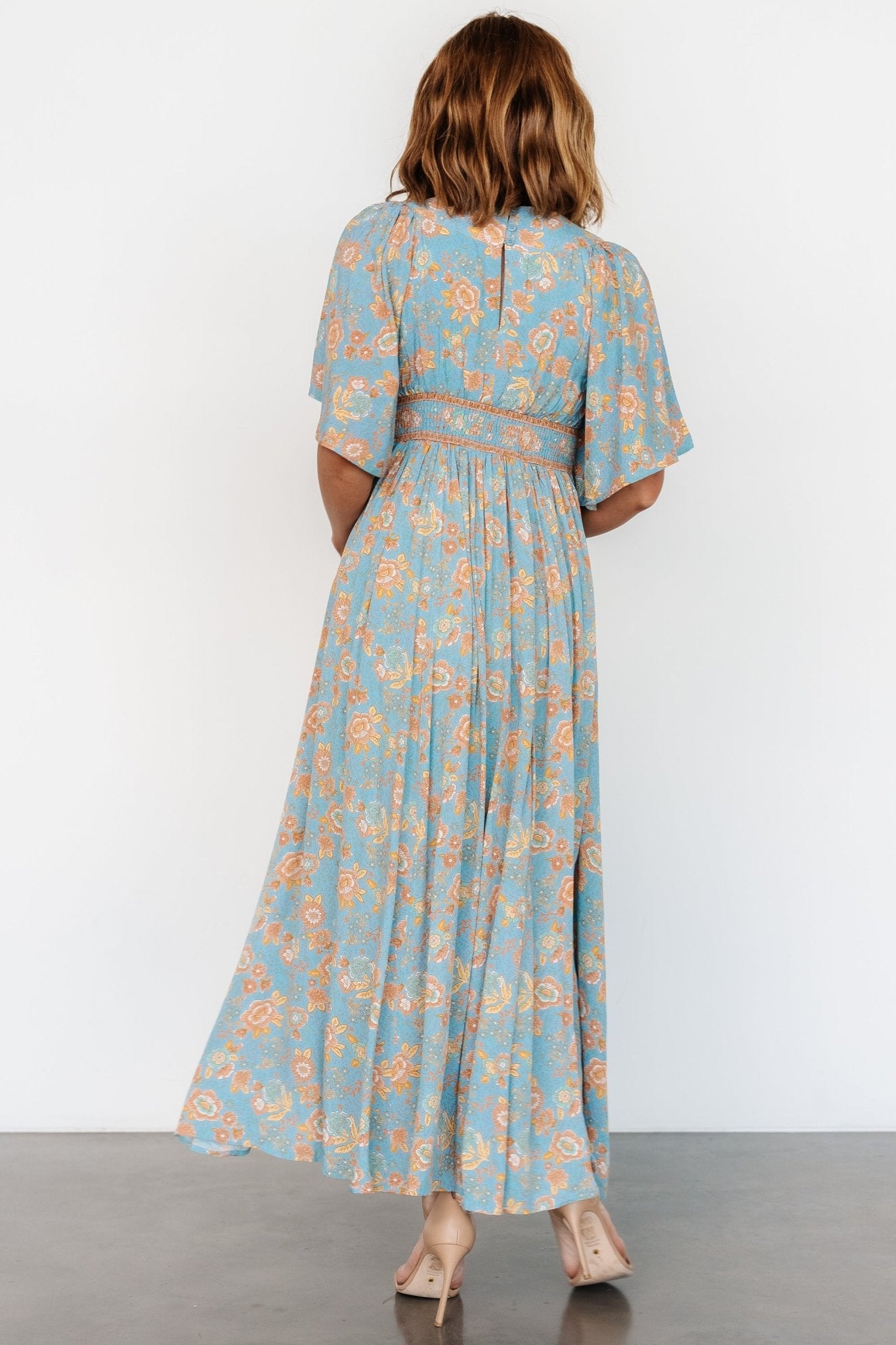 Elissa Maxi Dress | Dusty Blue Floral - Baltic Born