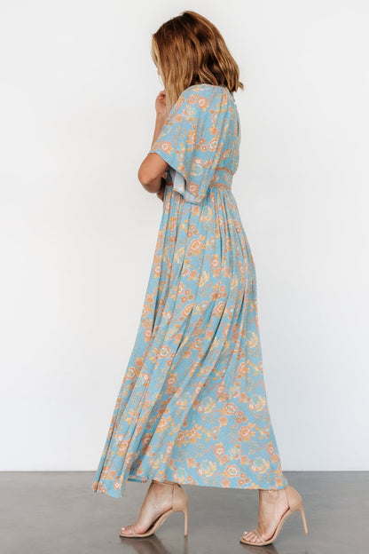 Elissa Maxi Dress | Dusty Blue Floral - Baltic Born