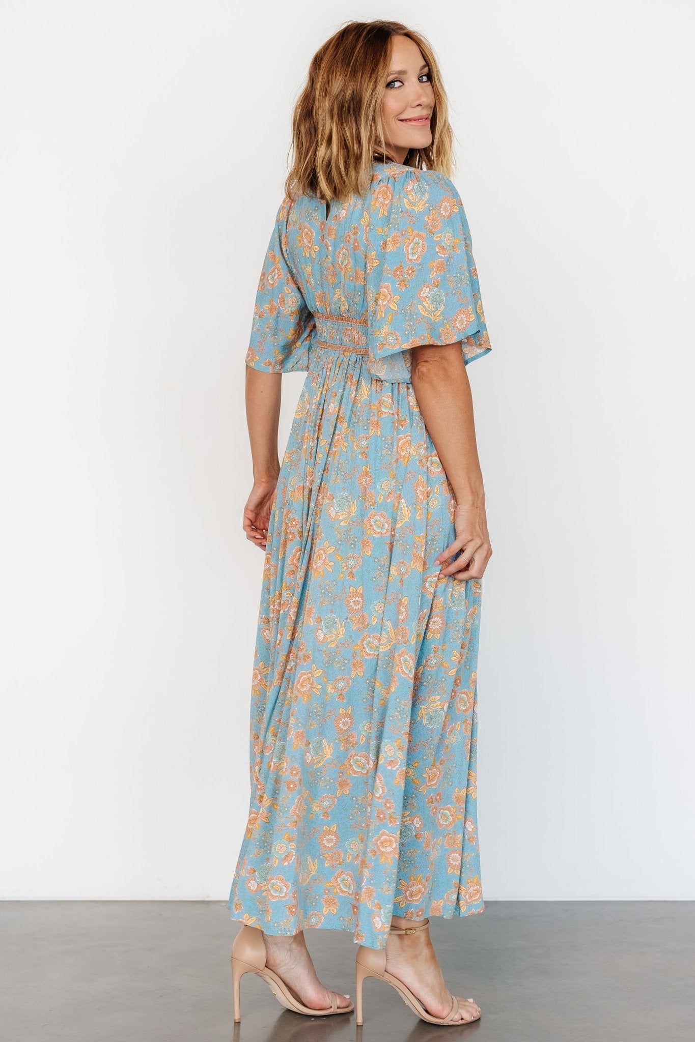 Elissa Maxi Dress | Dusty Blue Floral - Baltic Born