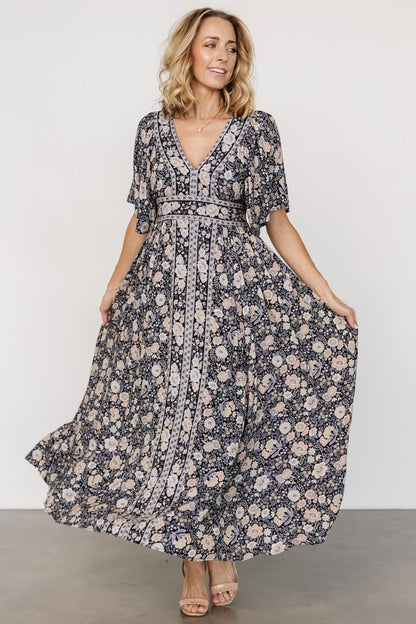 Elissa Maxi Dress | Midnight Floral - Baltic Born