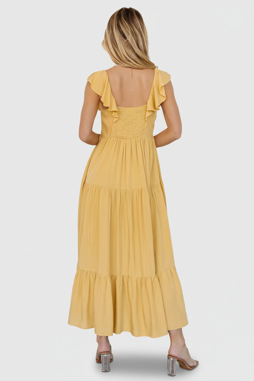 Ellie Ruffle Top Dress | Golden Yellow Ellie Ruffle Top Dress | Golden Yellow