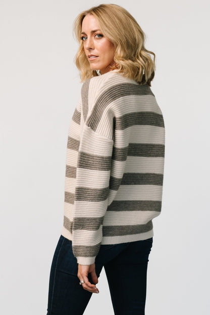 Ellington Knit Sweater | Cream + Gray - Baltic Born