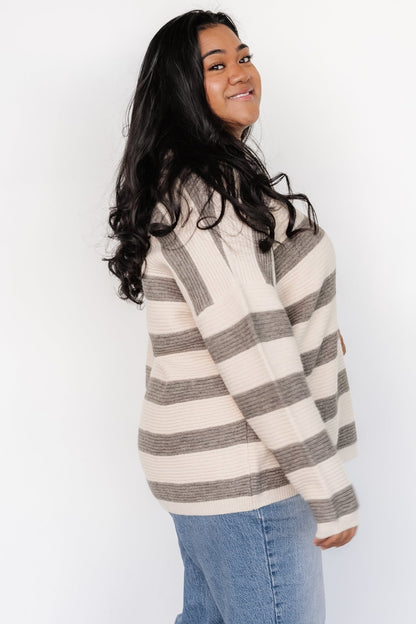 Ellington Knit Sweater | Cream + Gray - Baltic Born