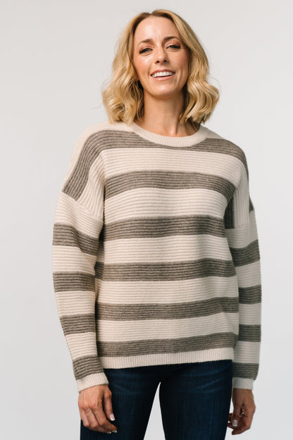 Ellington Knit Sweater | Cream + Gray - Baltic Born