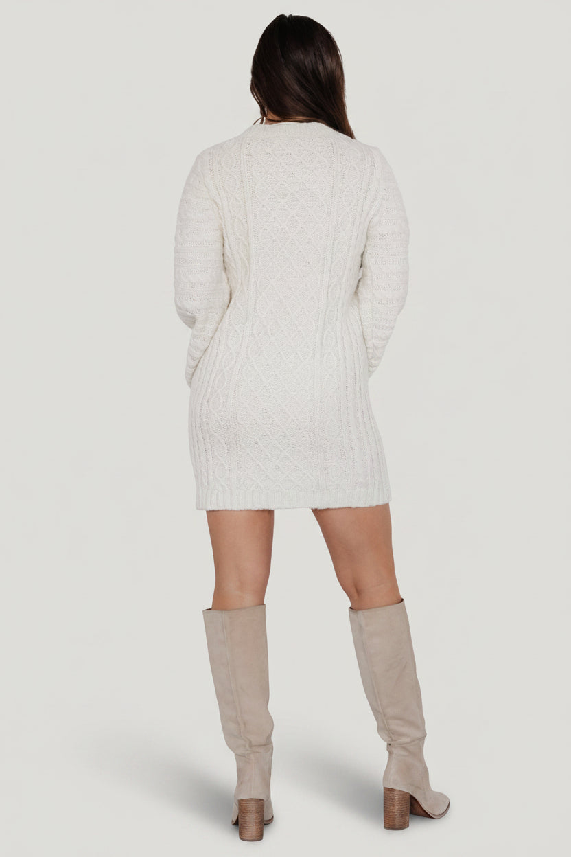 Ellis Cable Knit Sweater Dress | Ivory Ellis Cable Knit Sweater Dress | Ivory