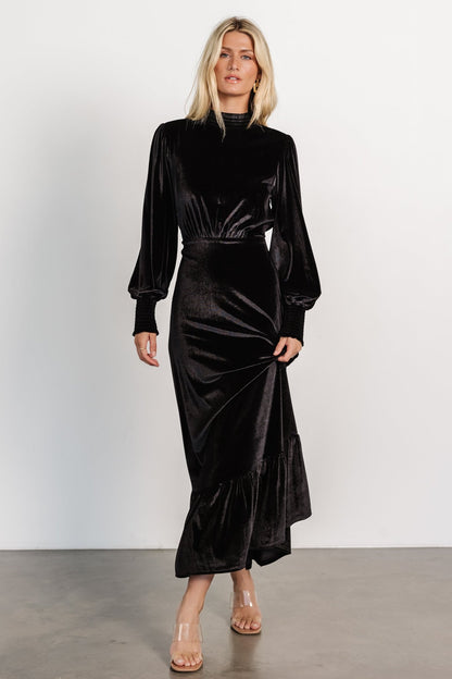 Elodie Velvet Maxi Dress | Black - Baltic Born