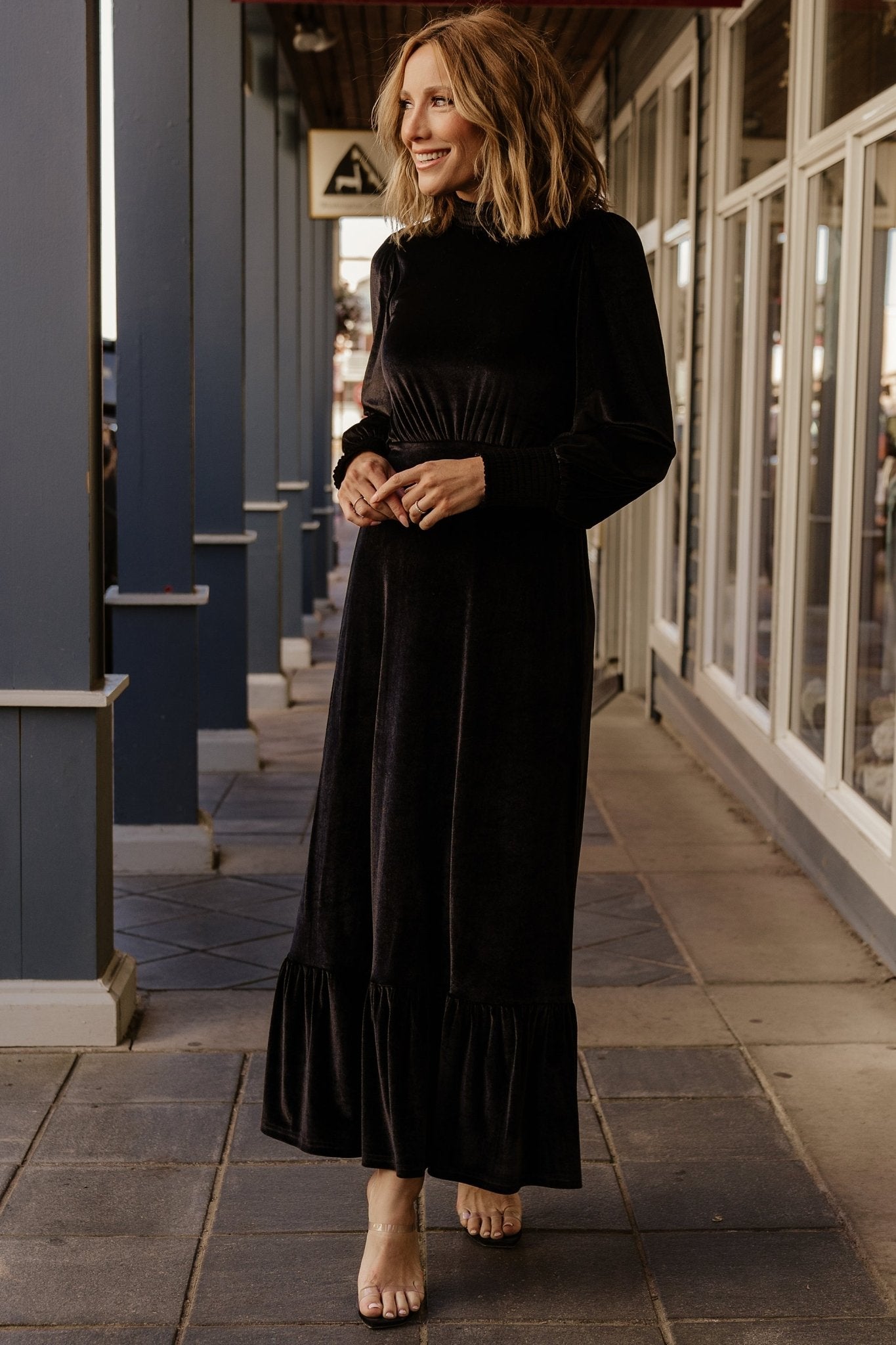 Elodie Velvet Maxi Dress | Black - Baltic Born