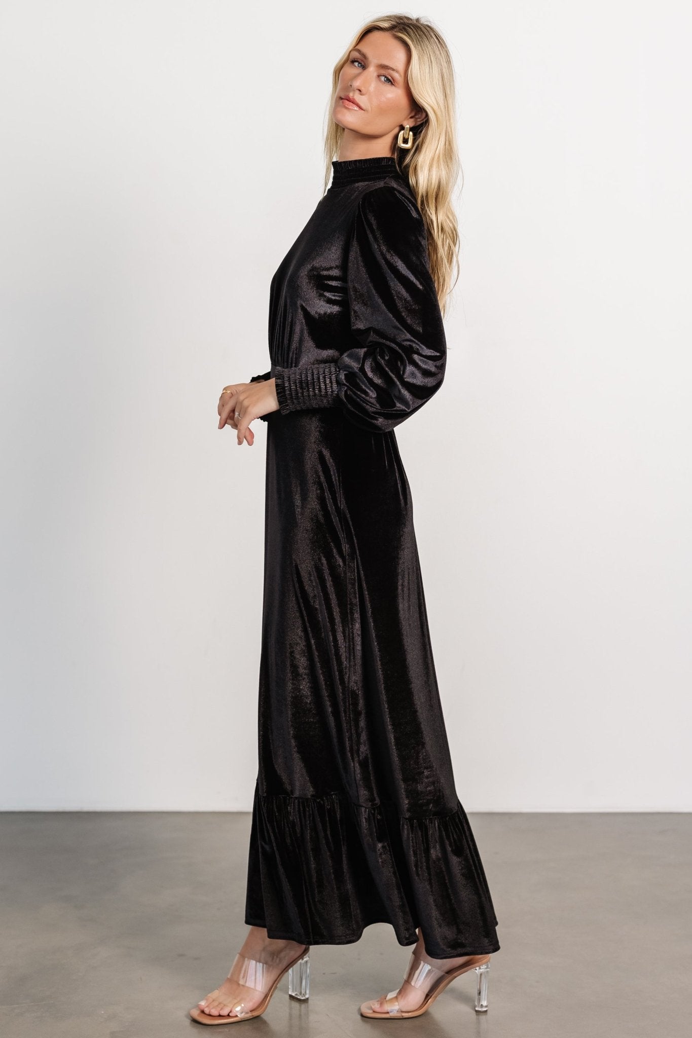 Elodie Velvet Maxi Dress | Black - Baltic Born