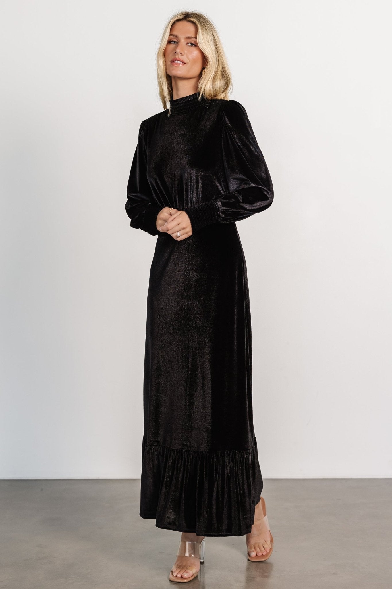 Elodie Velvet Maxi Dress | Black - Baltic Born