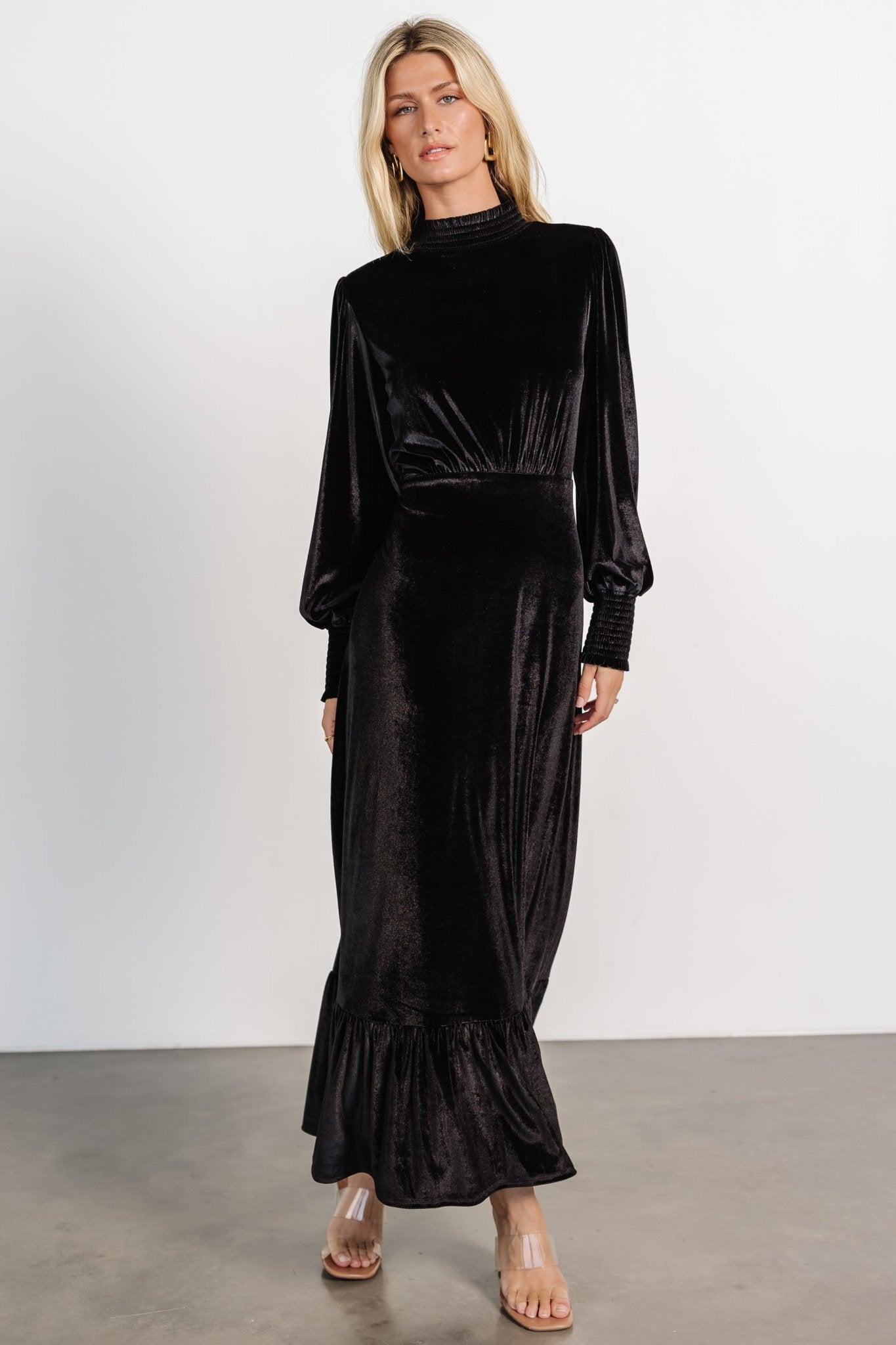 Elodie Velvet Maxi Dress | Black - Baltic Born