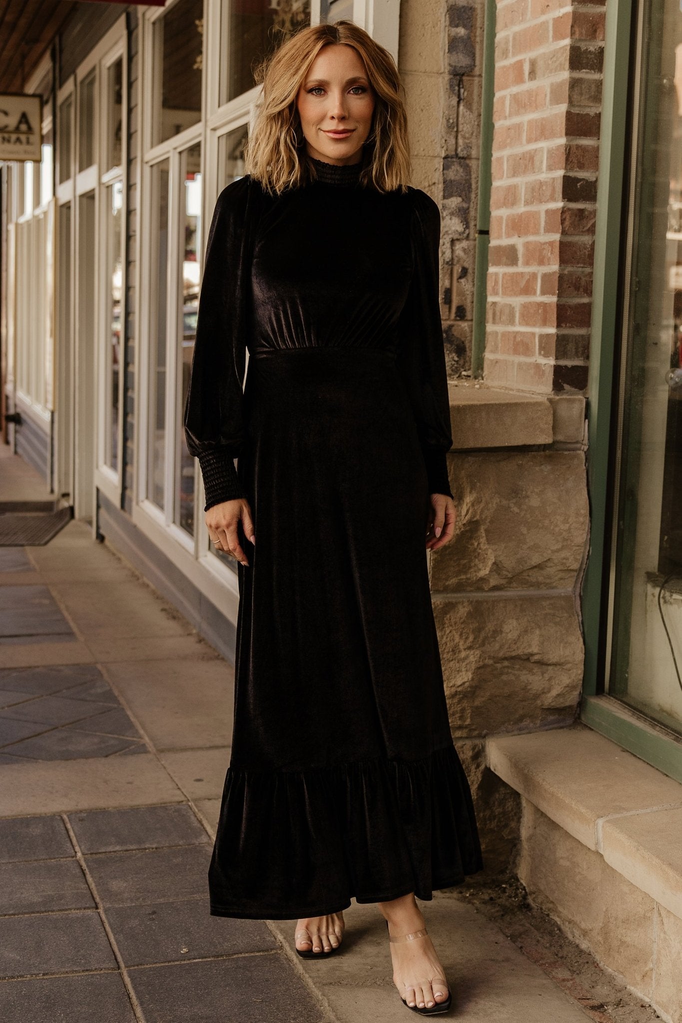 Elodie Velvet Maxi Dress | Black - Baltic Born