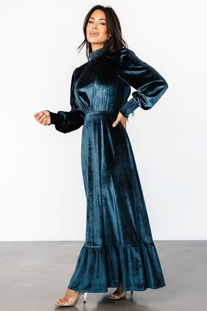 Elodie Velvet Maxi Dress | Jade - Baltic Born