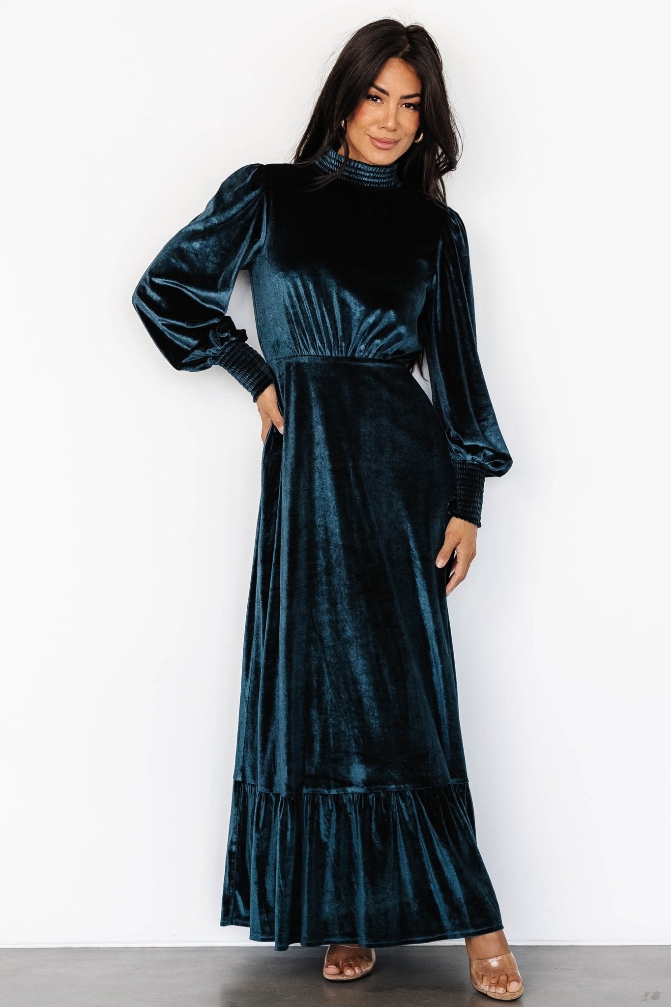 Elodie Velvet Maxi Dress | Jade - Baltic Born