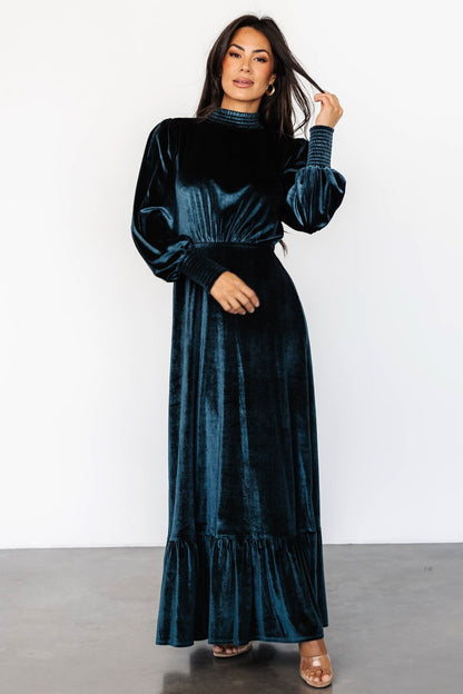 Elodie Velvet Maxi Dress | Jade - Baltic Born