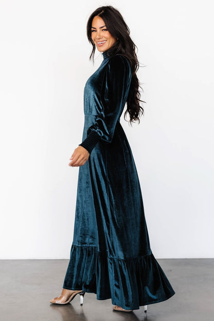 Elodie Velvet Maxi Dress | Jade - Baltic Born