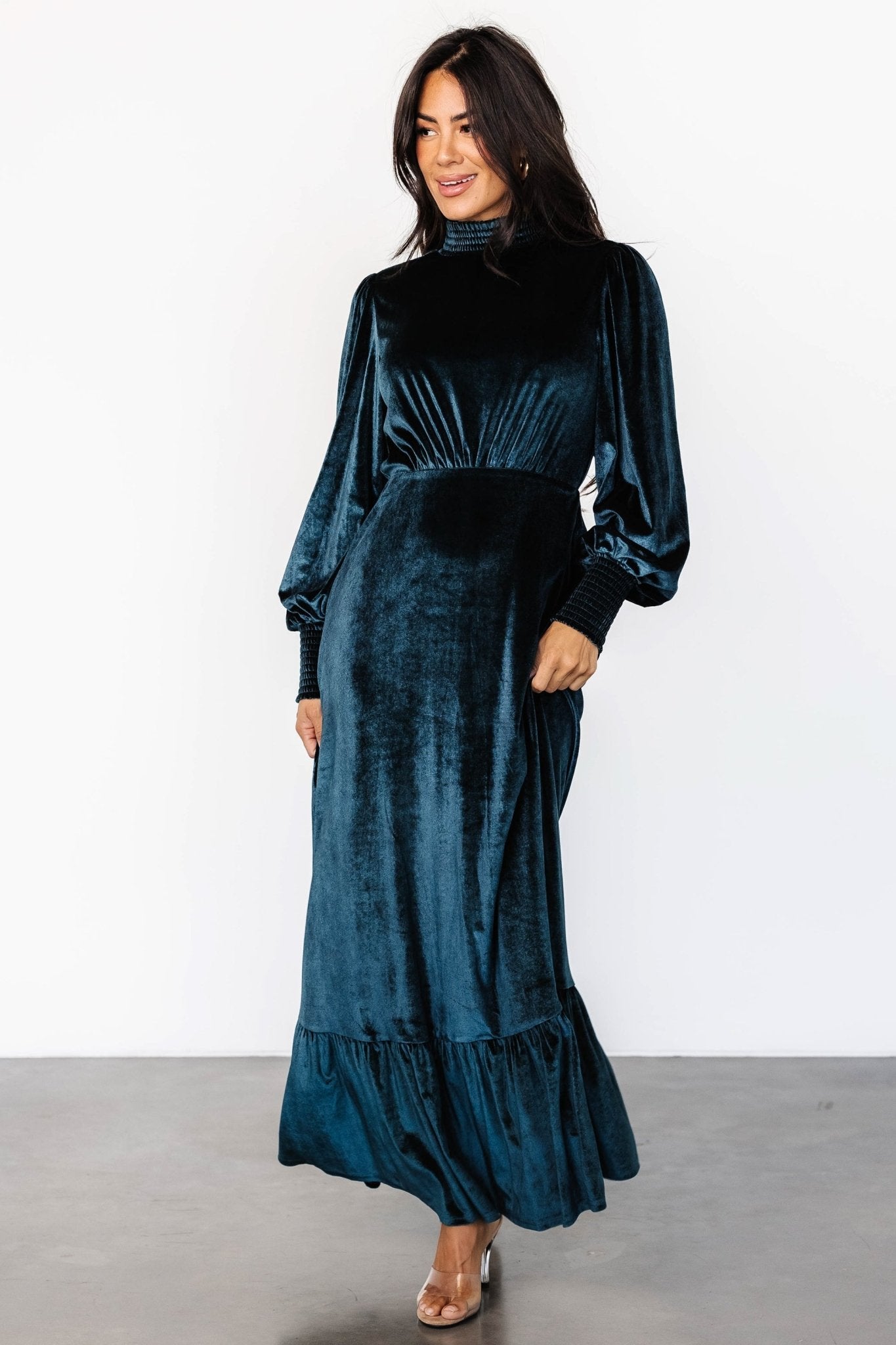 Elodie Velvet Maxi Dress | Jade - Baltic Born