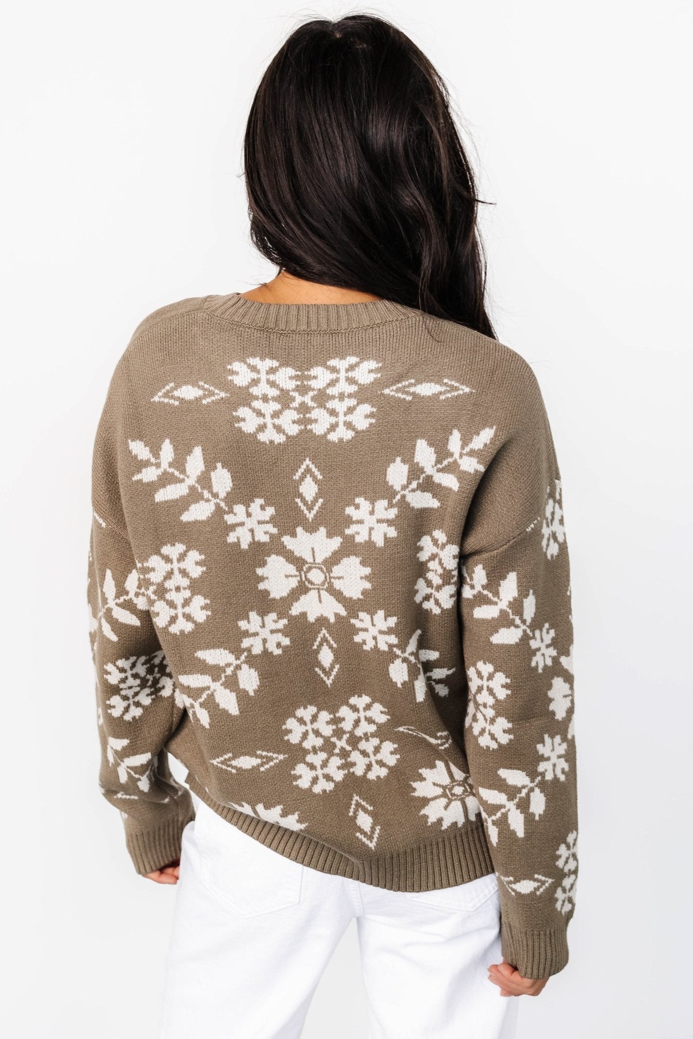 Elsa Sweater | Olive + Off White - Baltic Born