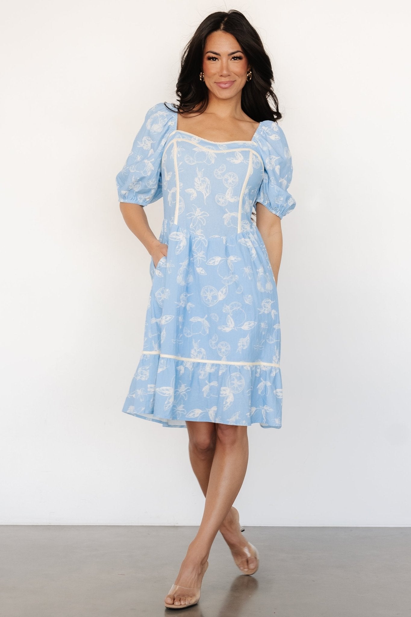 Ember Sweetheart Short Dress | Blue Print - Baltic Born