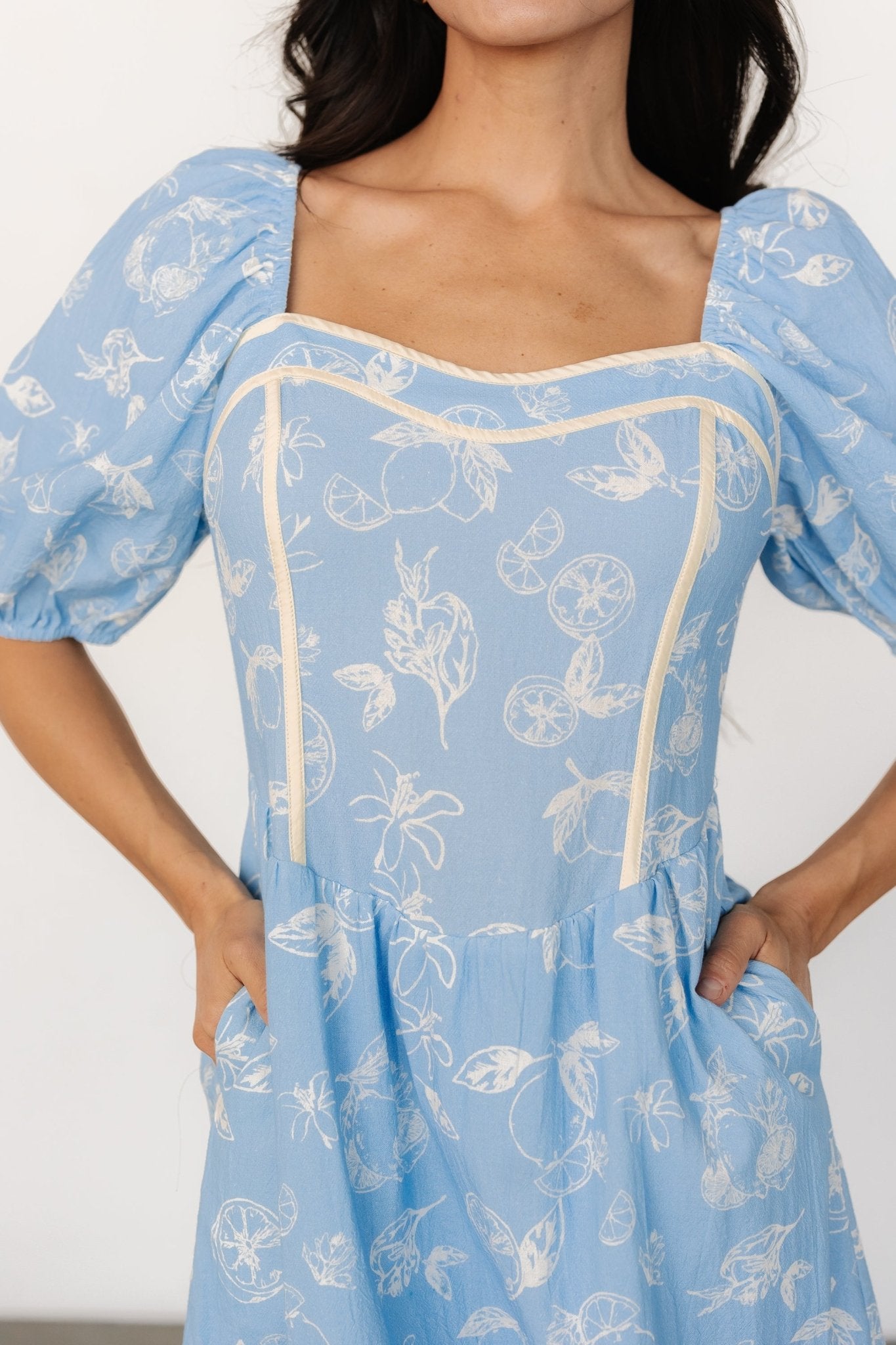 Ember Sweetheart Short Dress | Blue Print - Baltic Born