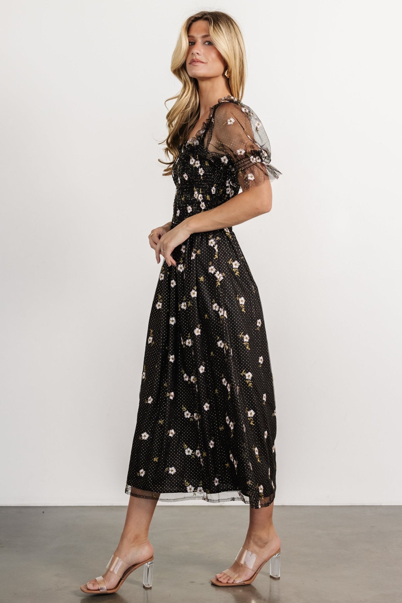 Emilia Embroidered Dress | Black - Baltic Born