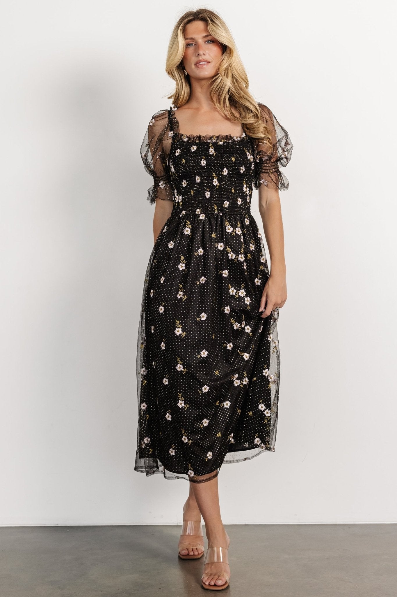 Emilia Embroidered Dress | Black - Baltic Born