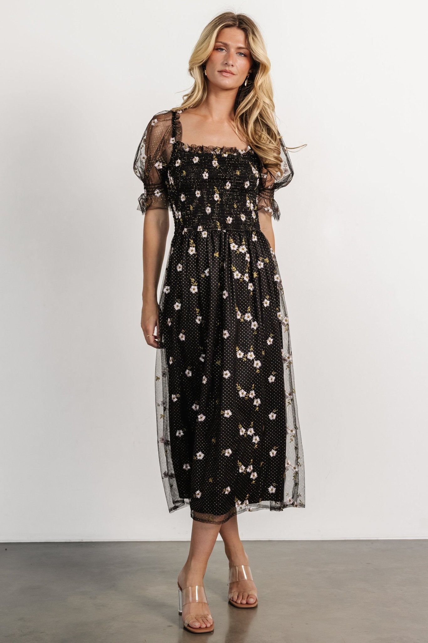 Emilia Embroidered Dress | Black - Baltic Born