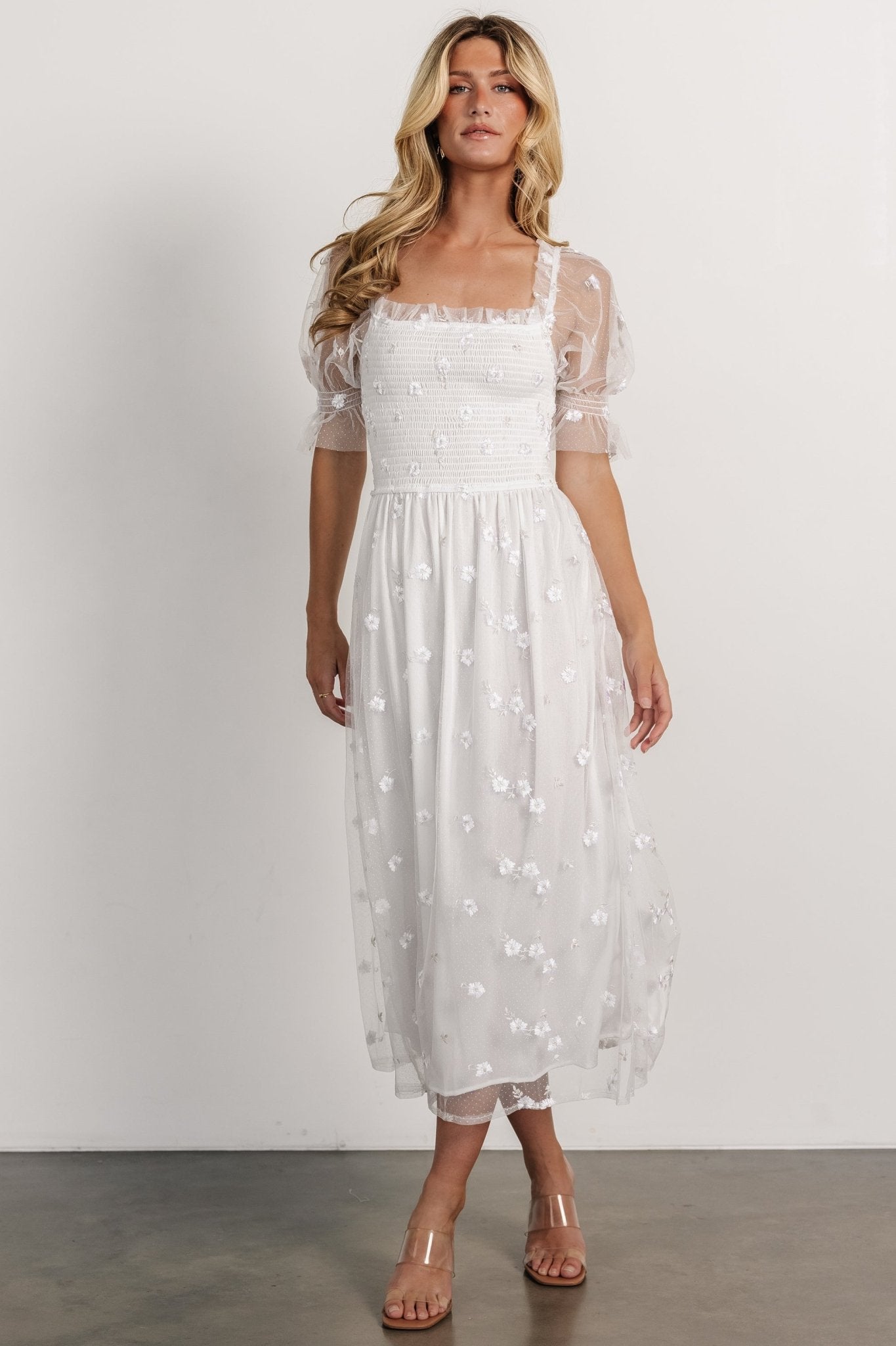 Emilia Embroidered Dress | Off White - Baltic Born