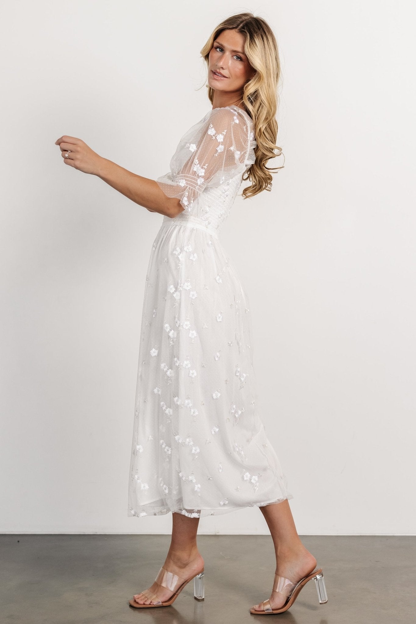 Emilia Embroidered Dress | Off White - Baltic Born