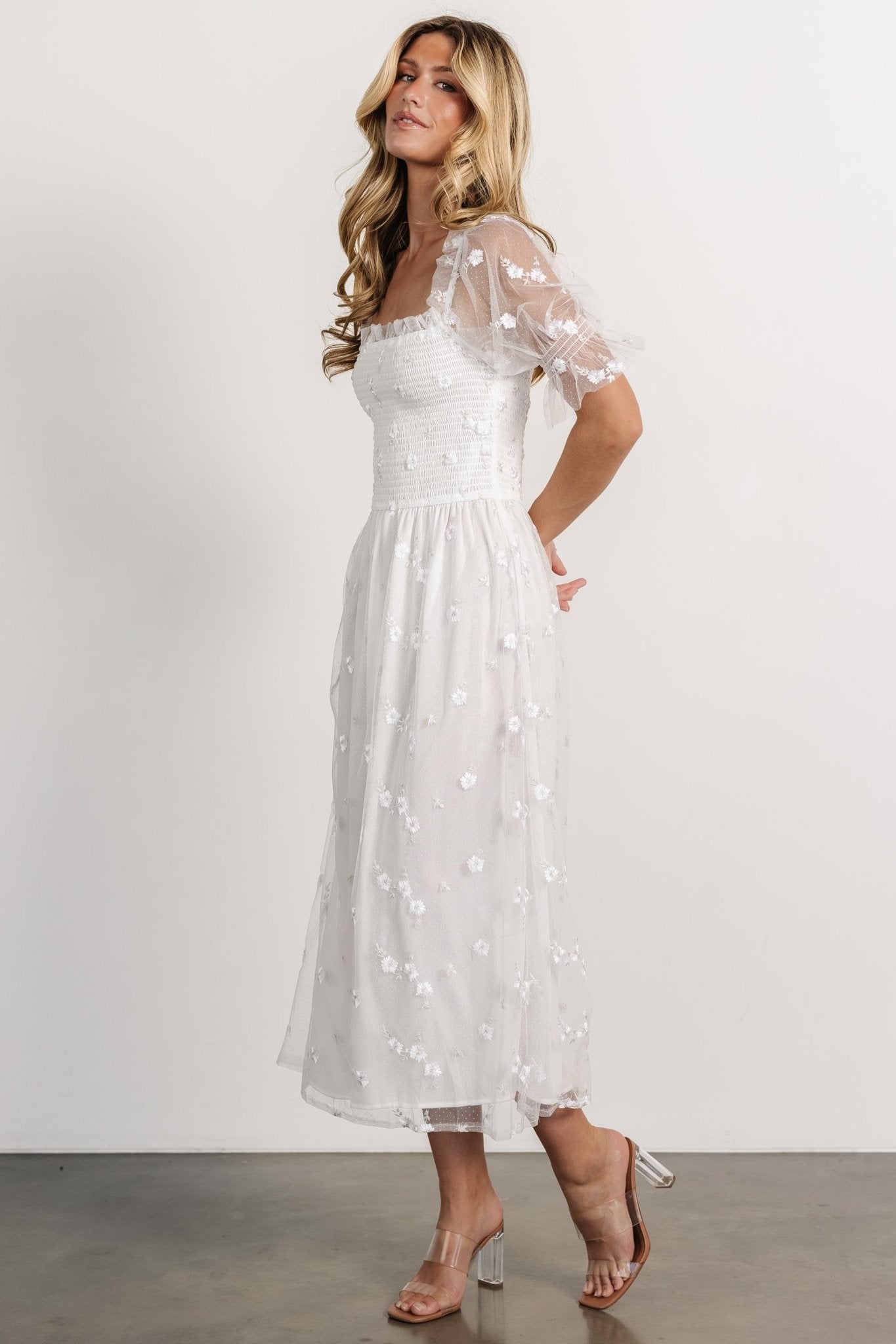 Emilia Embroidered Dress | Off White - Baltic Born