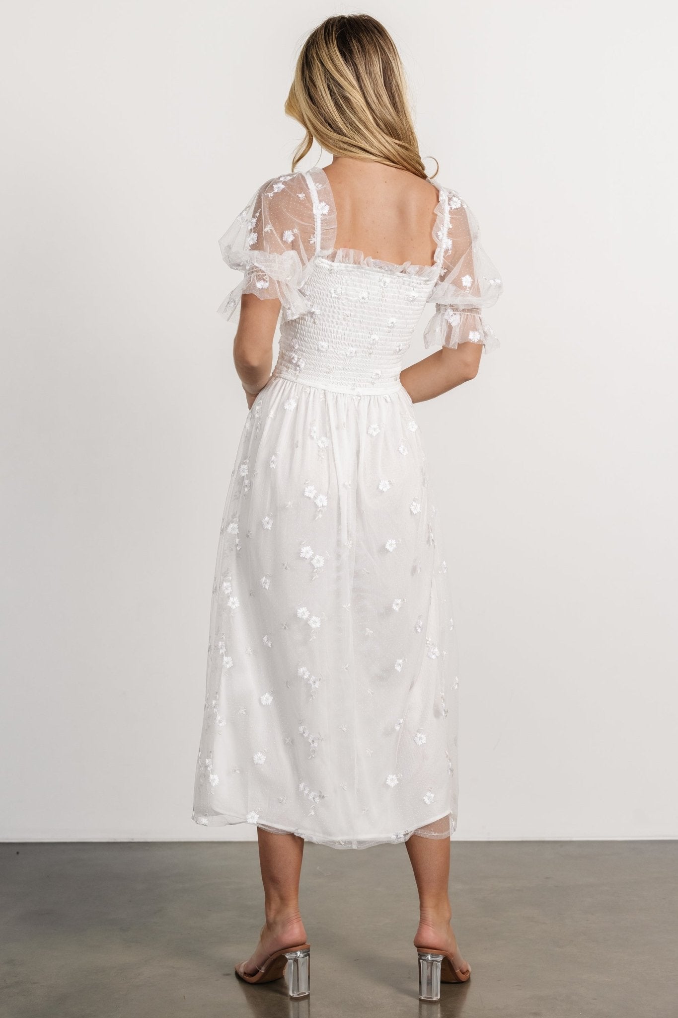 Emilia Embroidered Dress | Off White - Baltic Born