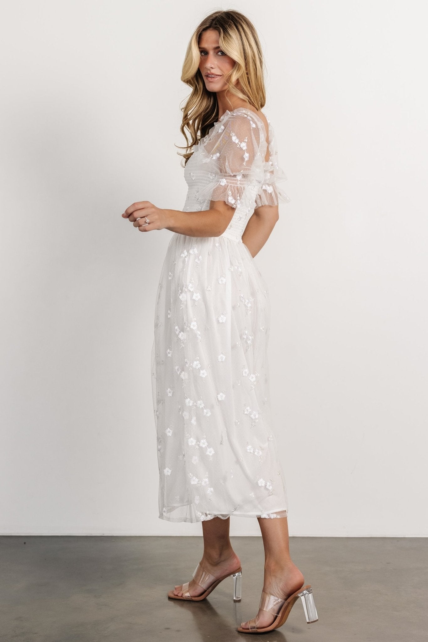 Emilia Embroidered Dress | Off White - Baltic Born