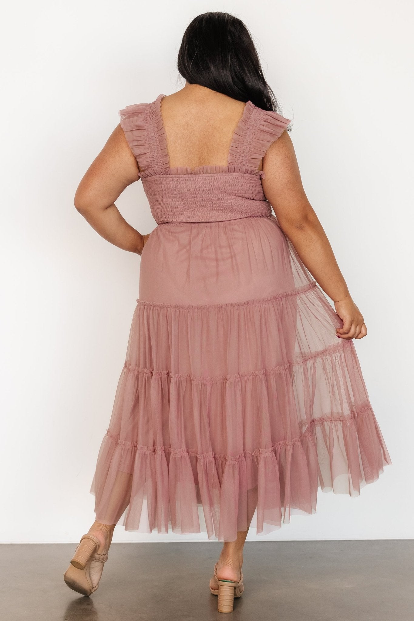 Emma Smocked Tulle Dress | Dusty Rose - Baltic Born