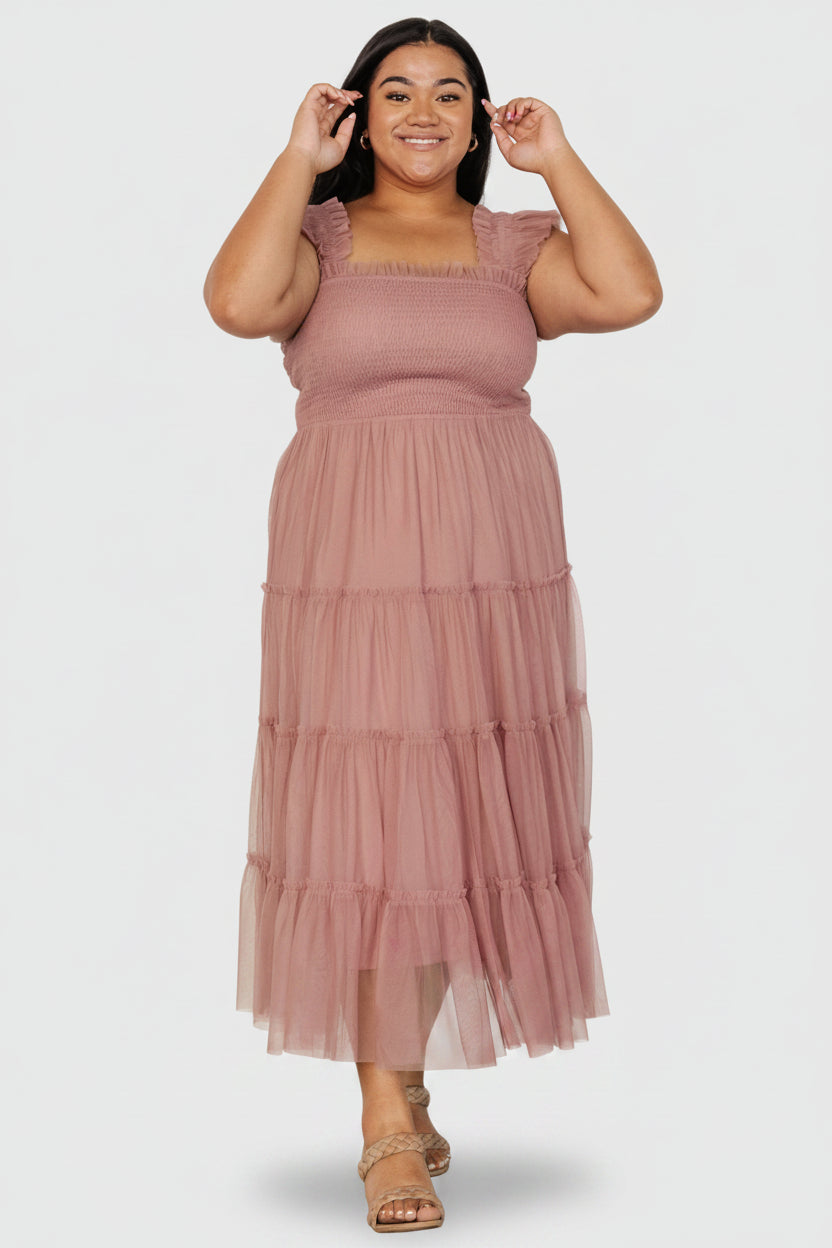 Emma Smocked Tulle Dress | Dusty Rose Emma Smocked Tulle Dress | Dusty Rose
