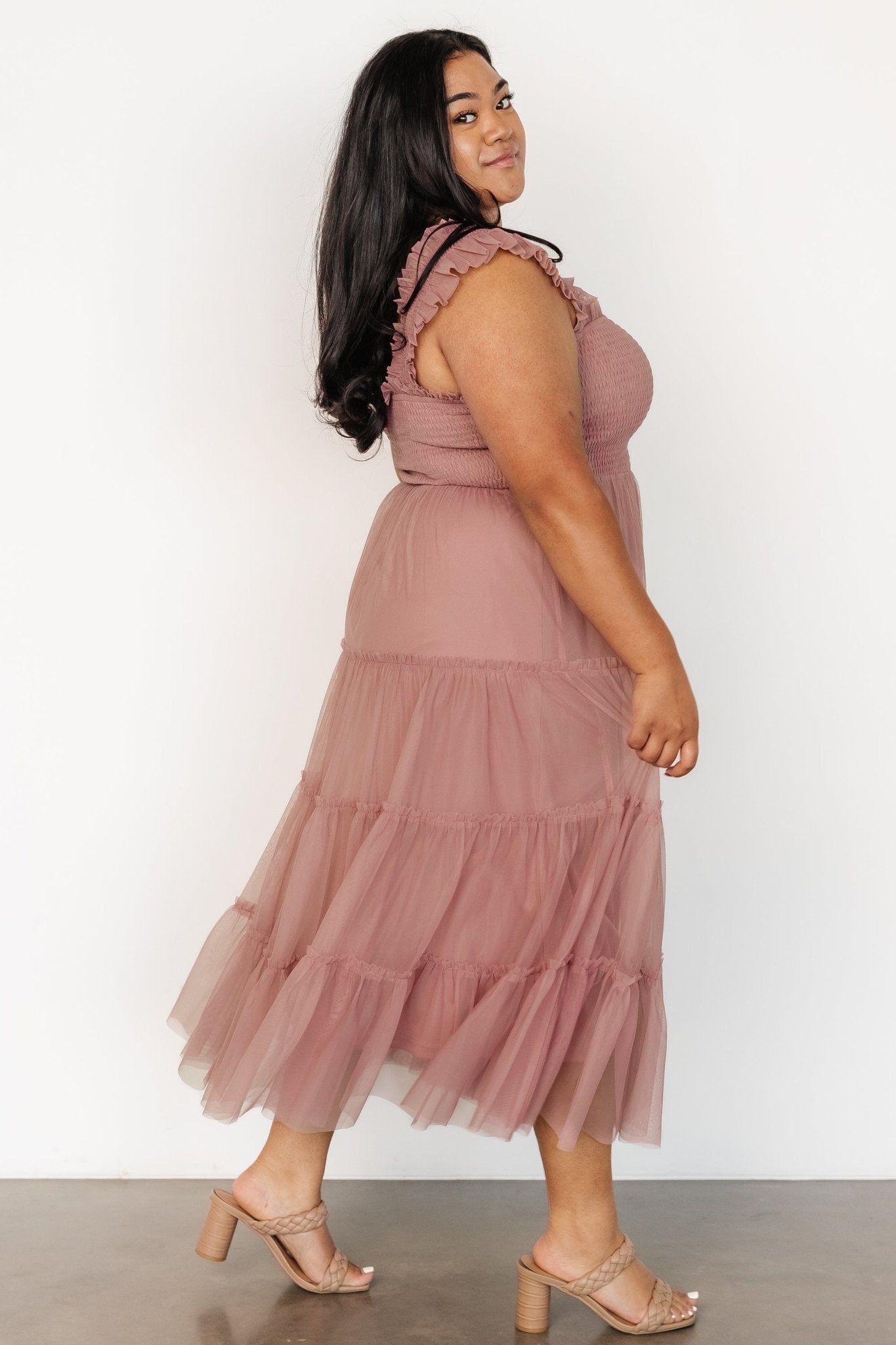 Emma Smocked Tulle Dress | Dusty Rose - Baltic Born