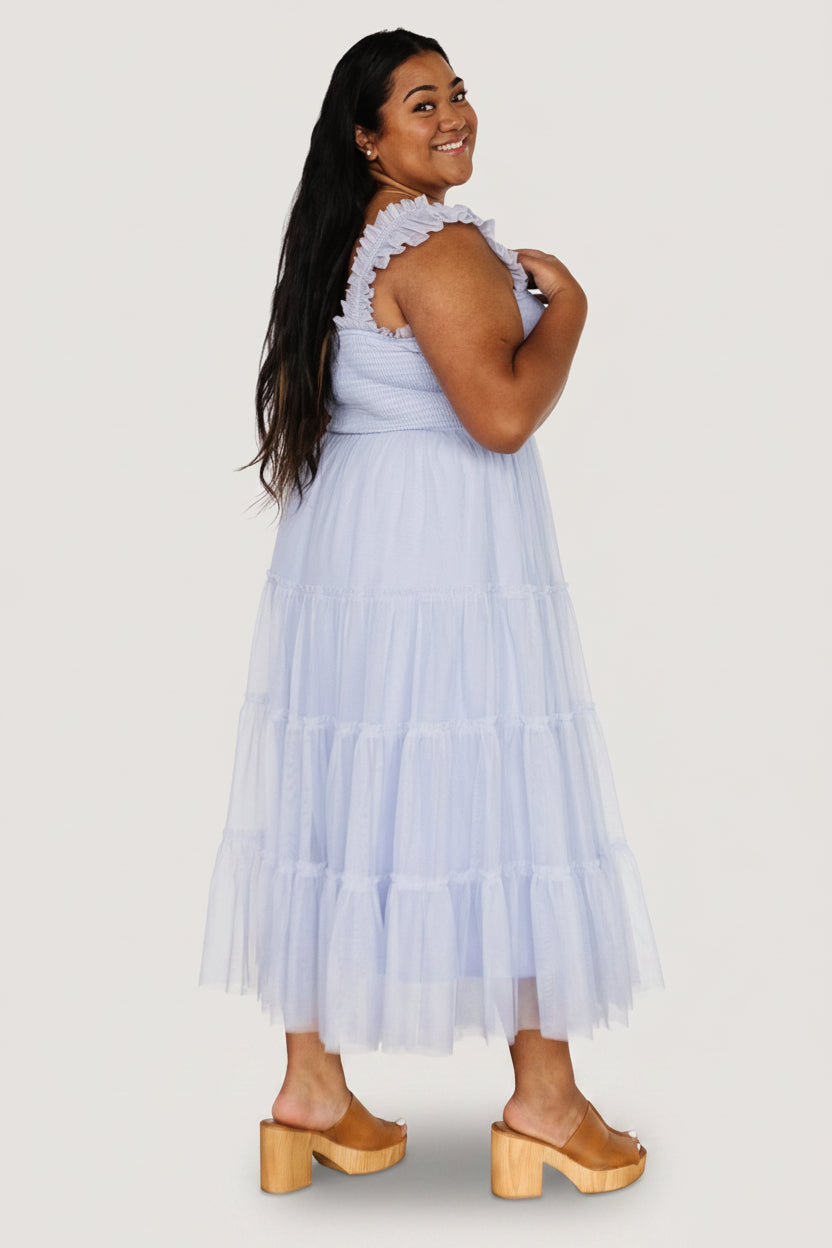 Baltic Born Womens Emma Smocked Tulle Dress | Light Blue Baltic Born Womens Emma Smocked Tulle Dress | Light Blue